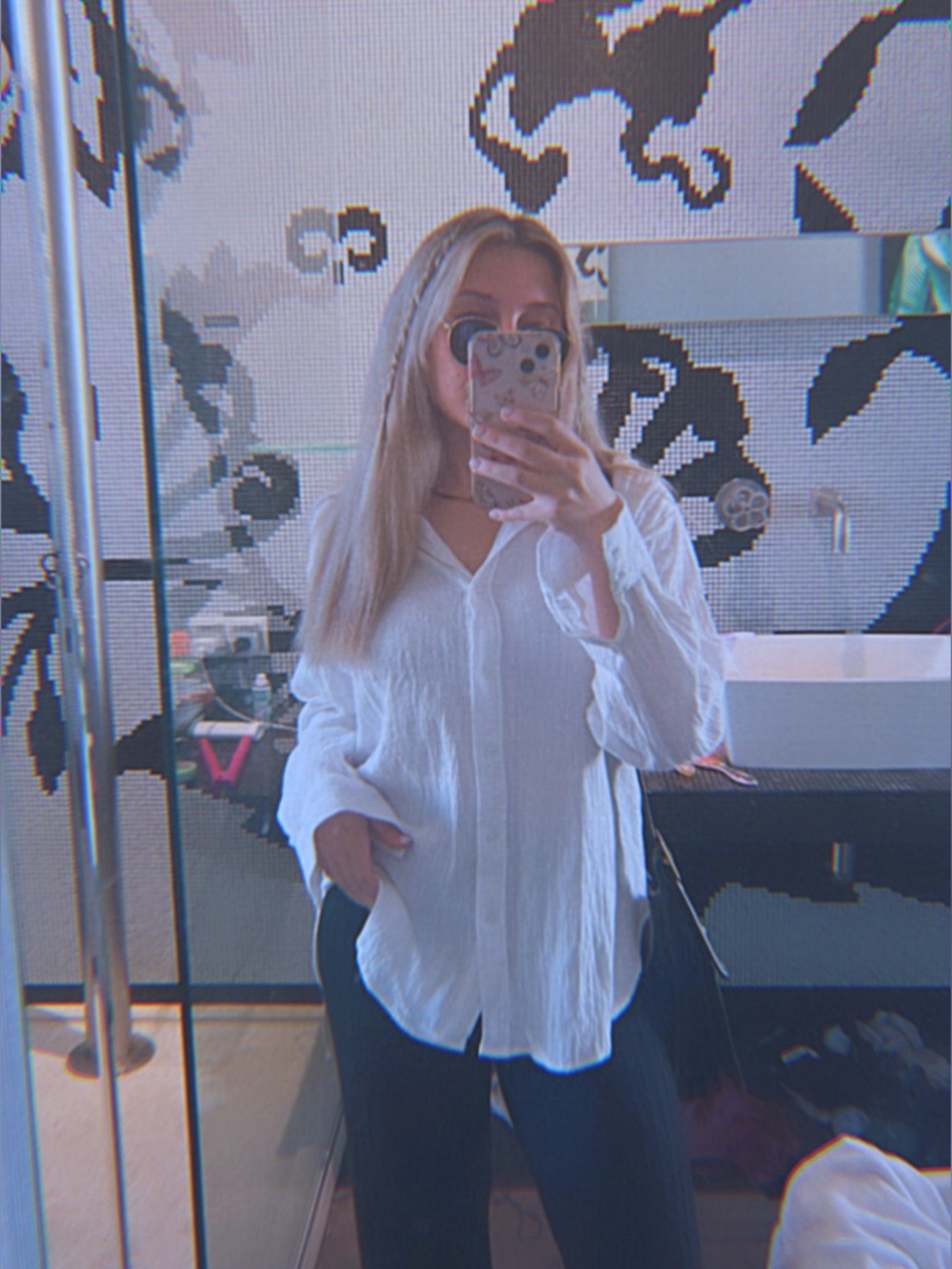 H&M white linen shirt